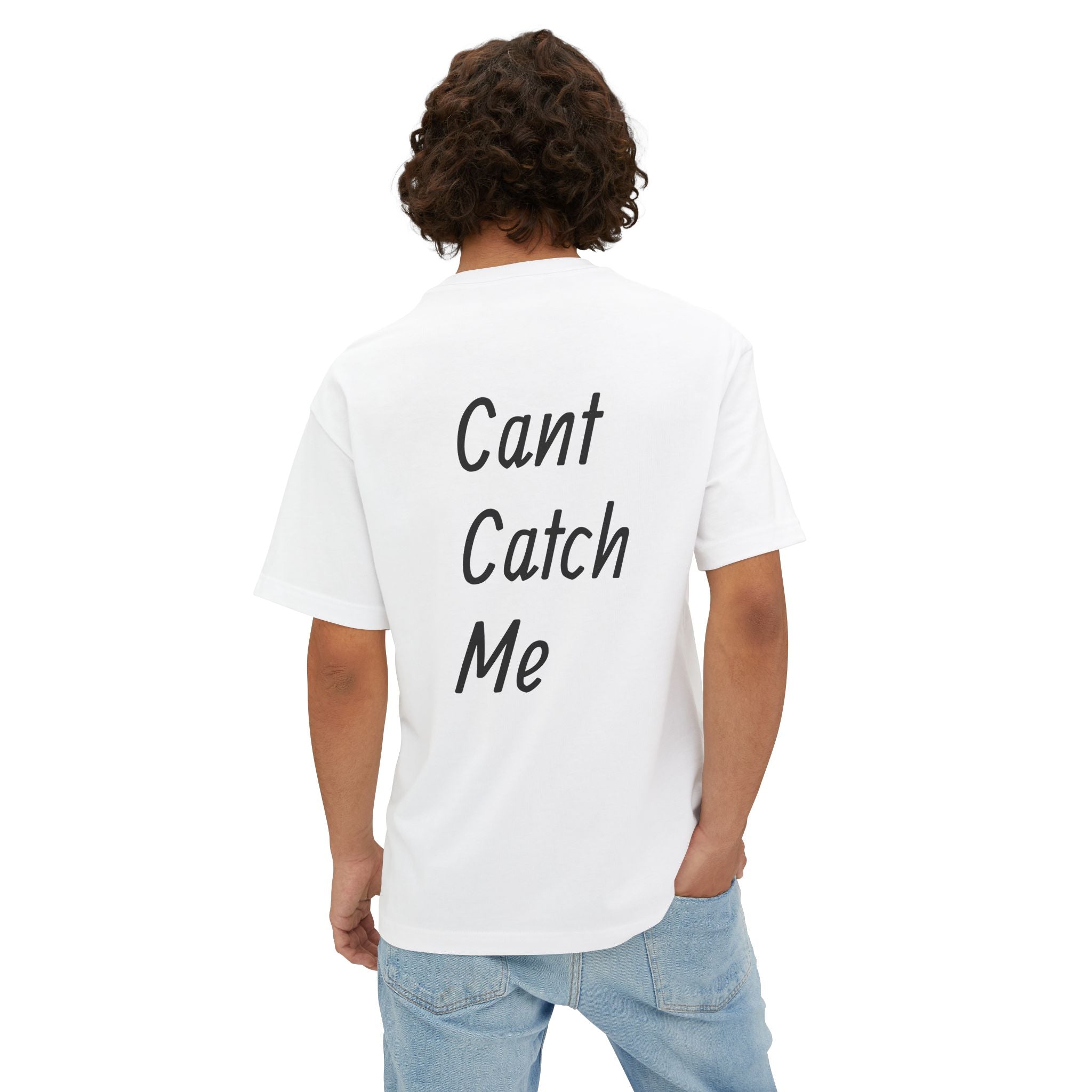 Cloud White Cant Catch Me Oversized Tee