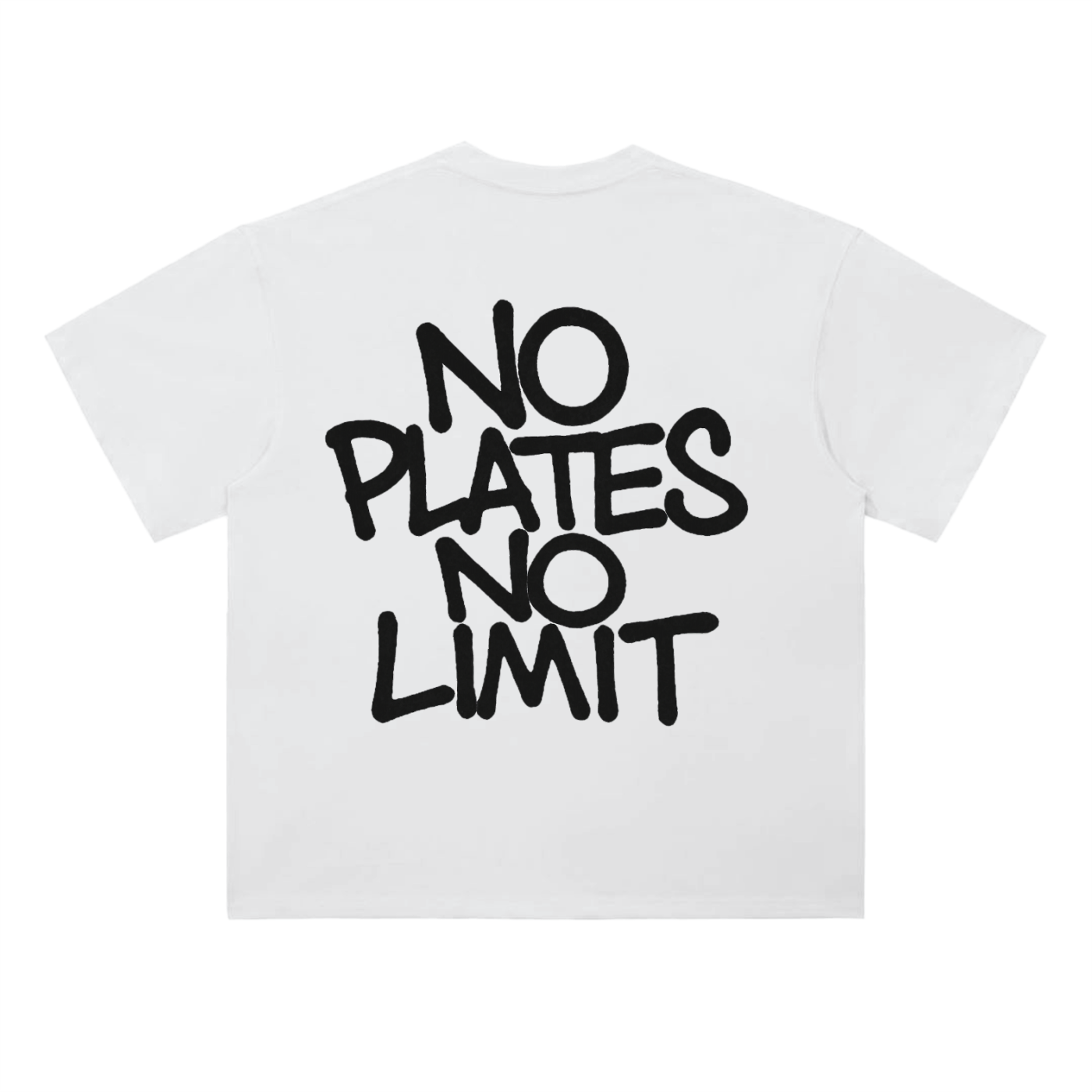 White NO PLATES Tee V3