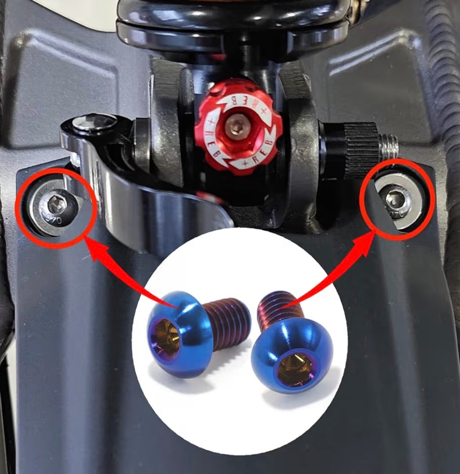 Titanium mud guard/chain cover bolts