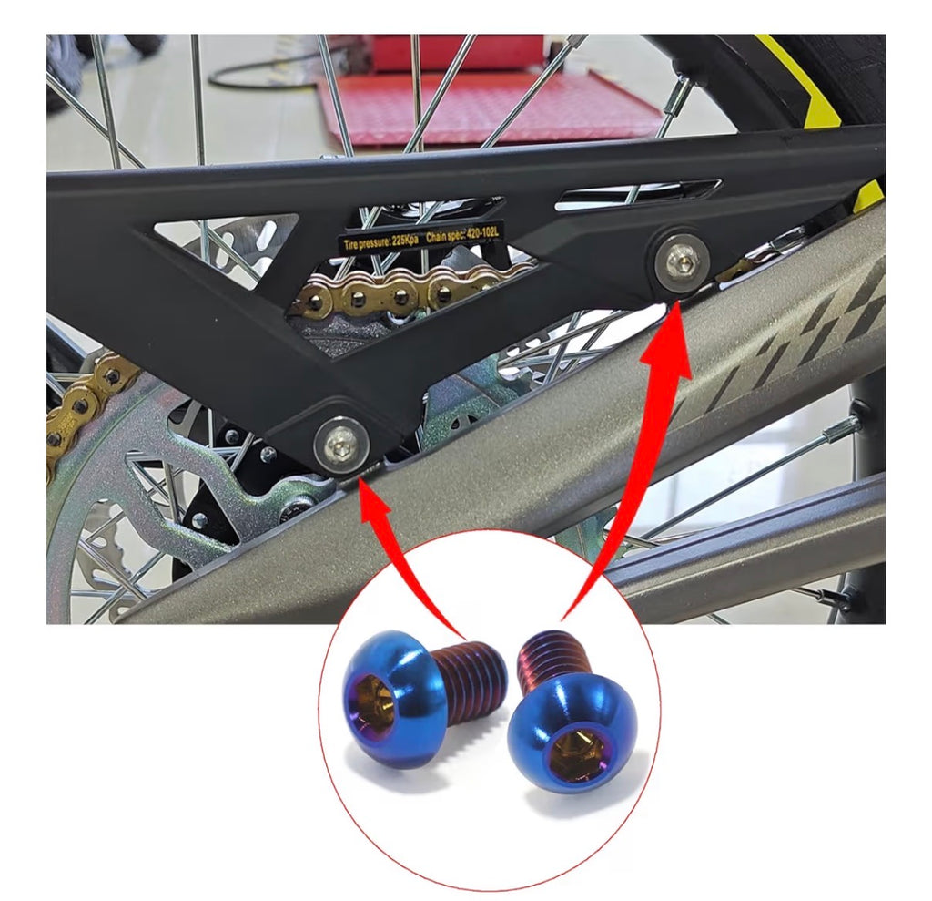 Titanium mud guard/chain cover bolts