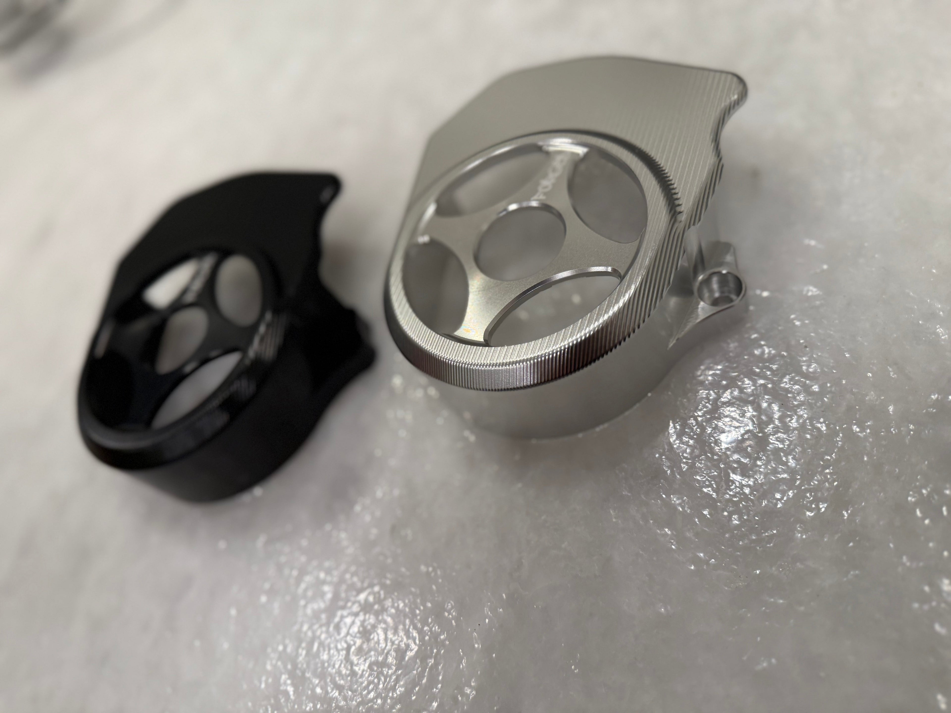 Surron Ultra Bee Metal Motor Cover | CNC Upgrade Replacement (Black & Chrome)