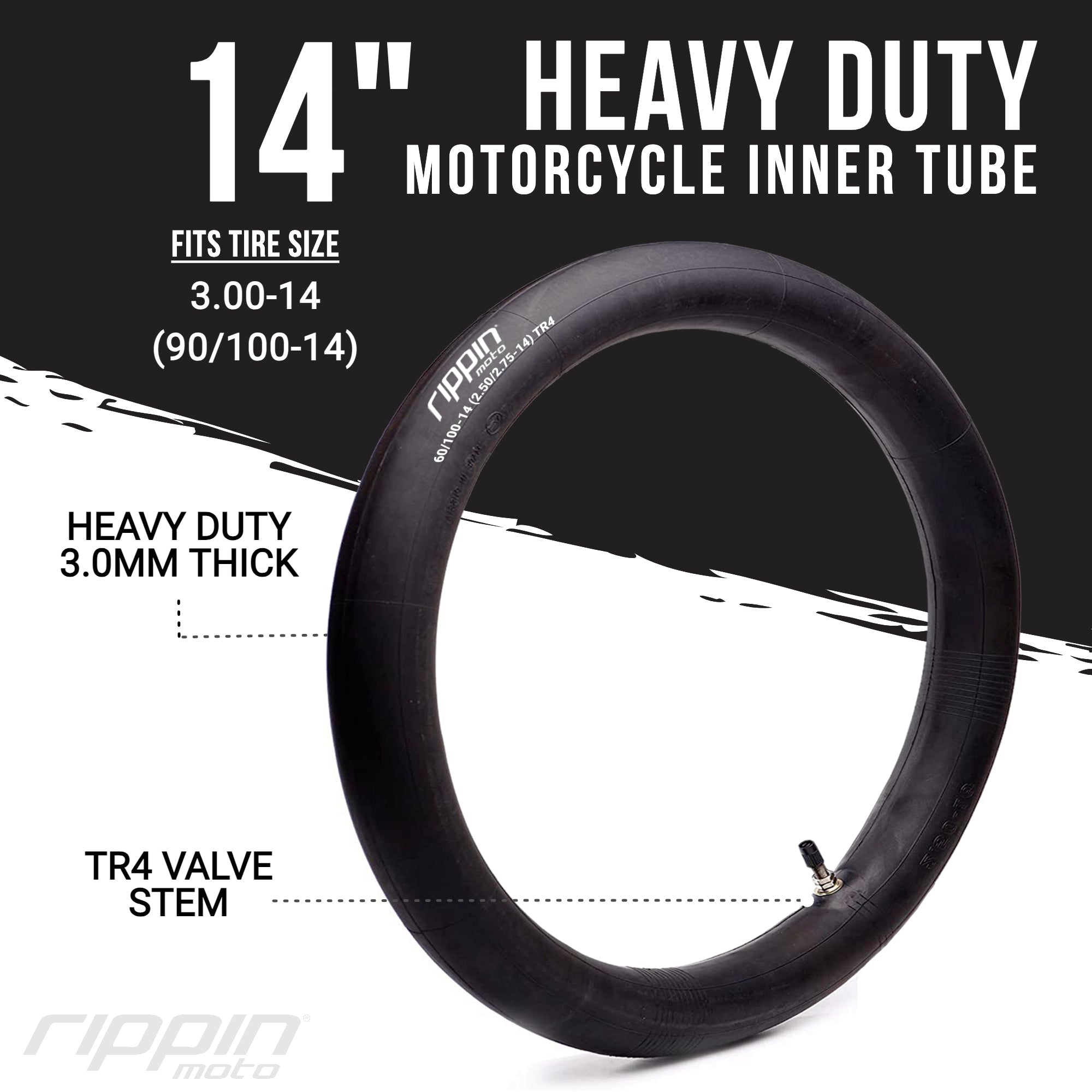 90/100-14 (3.0-14) Heavy Duty 14" Inner Tube 3mm Thick