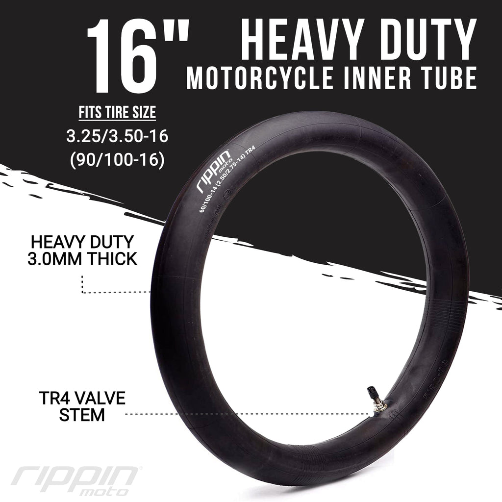90/100-16 (3.25/3.50-16) Heavy Duty Motorcycle Inner Tube - 3mm Thick